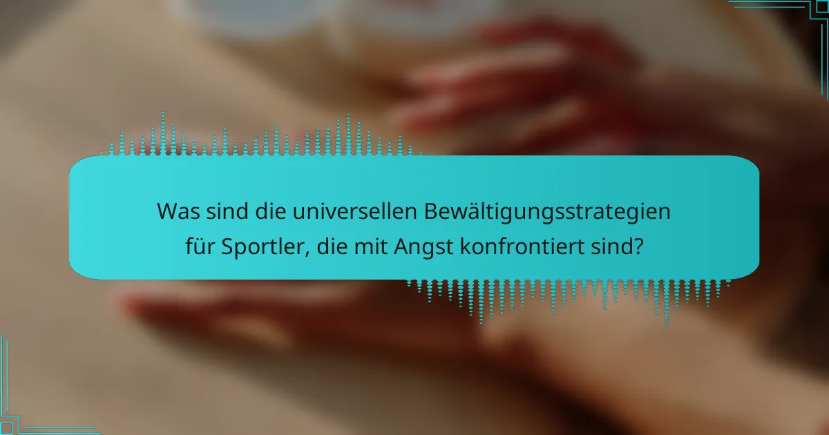 Was sind die universellen Bewältigungsstrategien für Sportler, die mit Angst konfrontiert sind?