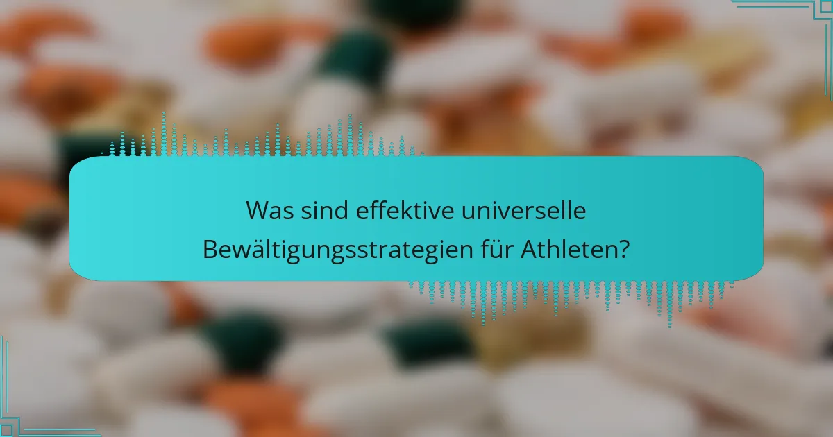 Was sind effektive universelle Bewältigungsstrategien für Athleten?