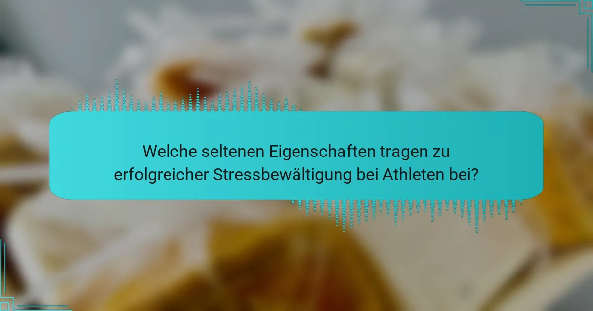 Welche seltenen Eigenschaften tragen zu erfolgreicher Stressbewältigung bei Athleten bei?
