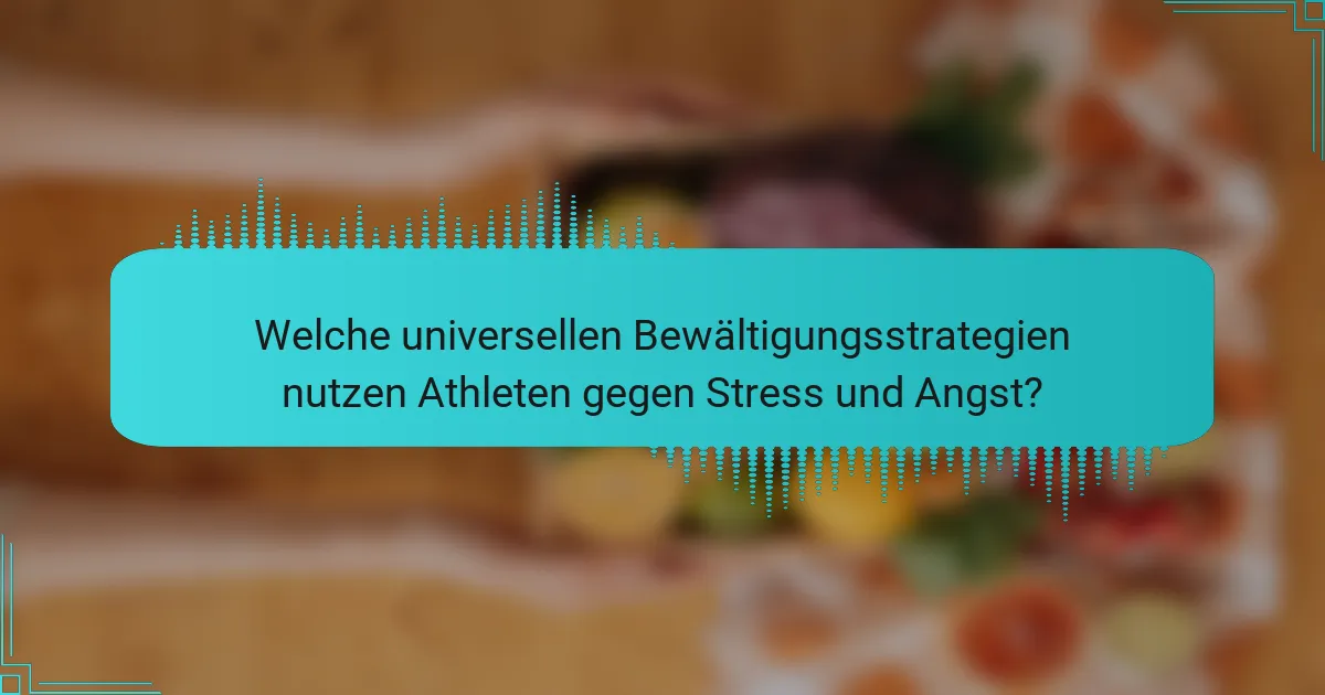 Welche universellen Bewältigungsstrategien nutzen Athleten gegen Stress und Angst?