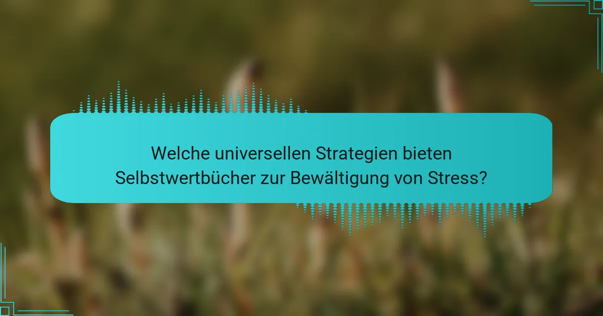 Welche universellen Strategien bieten Selbstwertbücher zur Bewältigung von Stress?