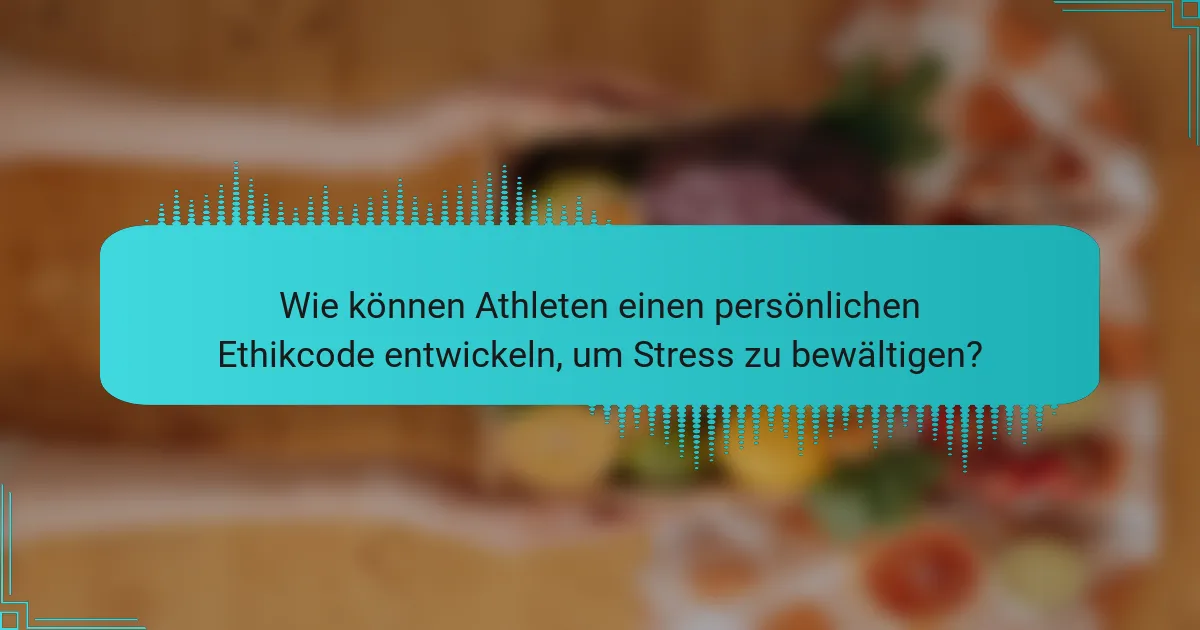 Wie können Athleten einen persönlichen Ethikcode entwickeln, um Stress zu bewältigen?